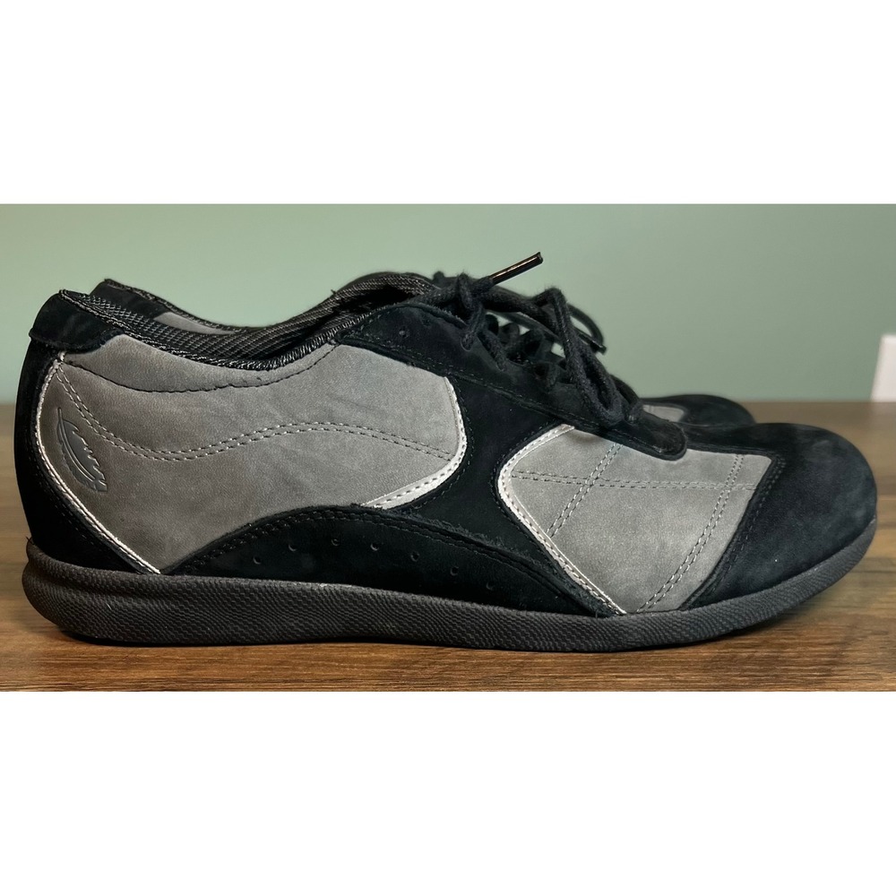 Barefoot Freedom by Drew Womens Shoes 9W Black Grey Leather Walking Sneakers